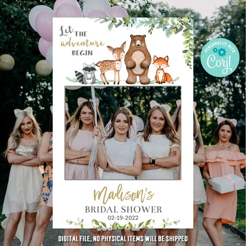 Printable Woodland Photo Booth Frame Prop Deer Forest Baby - Etsy