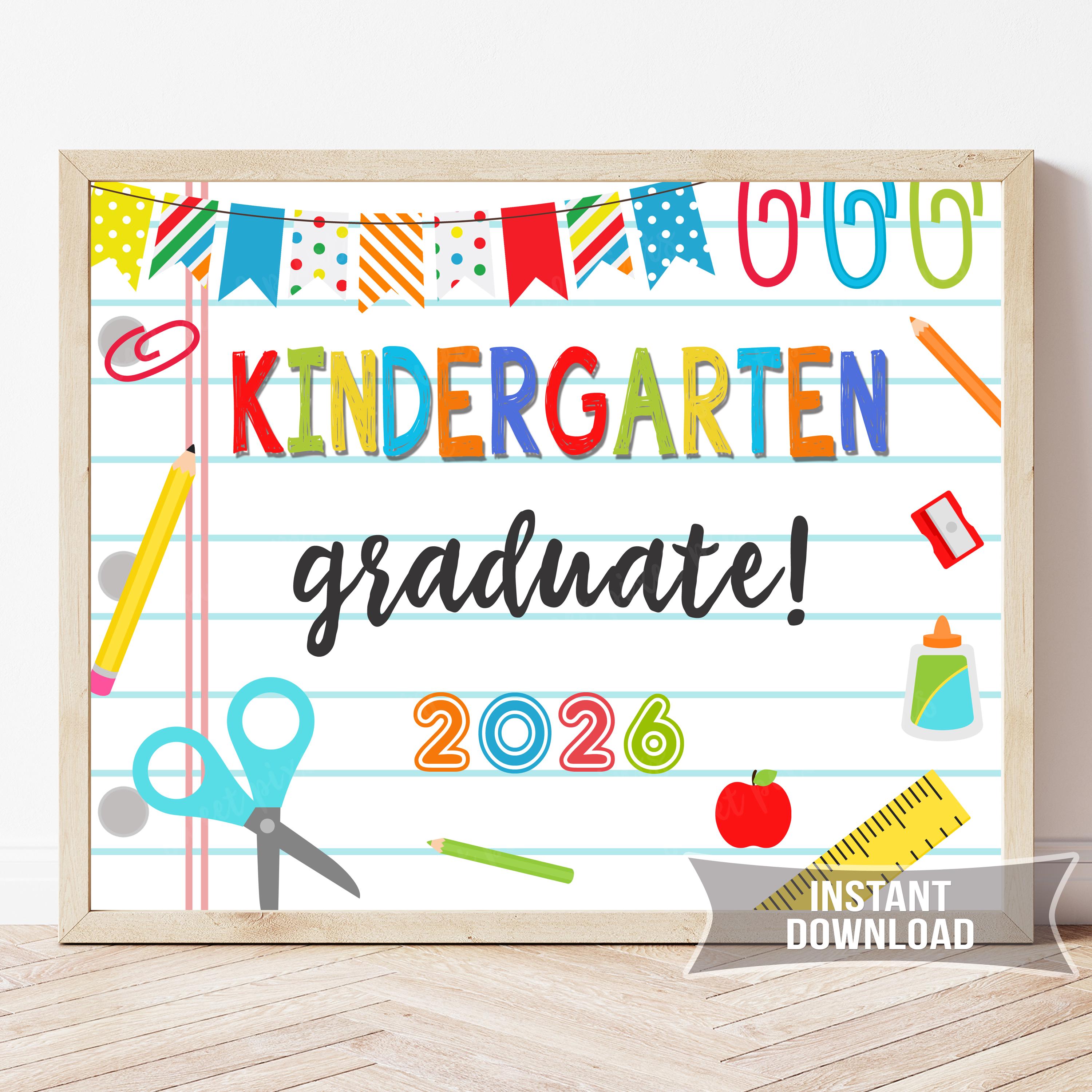 Kinder Graduation Sign Kindergarten Graduation Sign Printable | Chalkboard Photo Prop ...