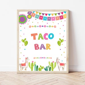 Fiesta Taco Bar Schild | Druckbare Mexikanische Thema Dekor | Sofortiger Download für jedes Event | Baby Shower Geburtstag Zeichen | FM3