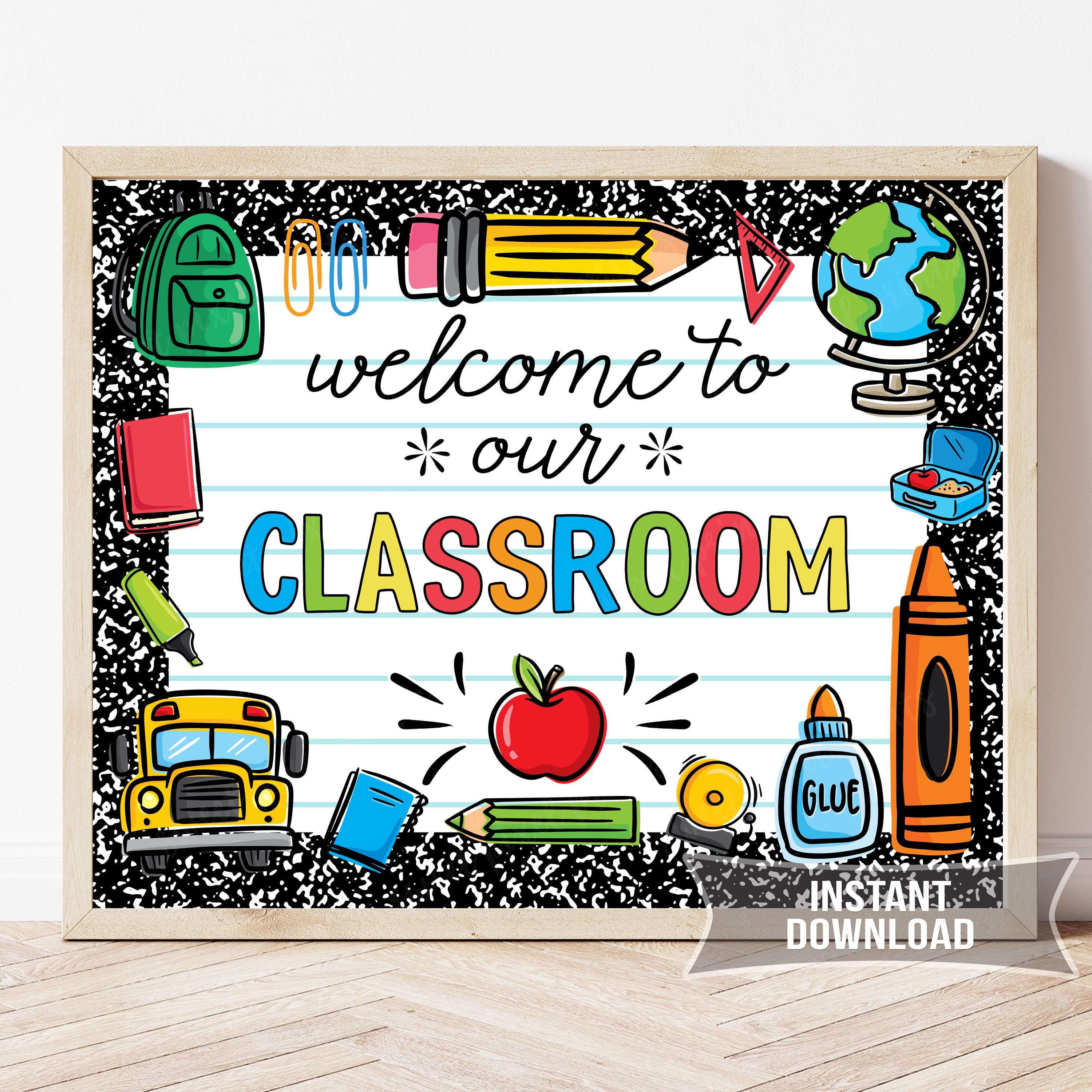 Türschild 'Welcome To Our Music Classroom' Aus Holz – 29x29 Cm, Mit Hanfseil | Für Schulanfang, Klassenzimmer & Deko