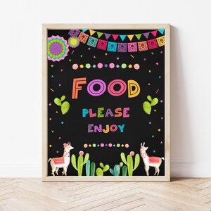 Fiesta Food Sign | Printable Mexican Theme Decor | Instant Download Any Event | Baby Shower & Bridal Shower Birthday Sign | FM4