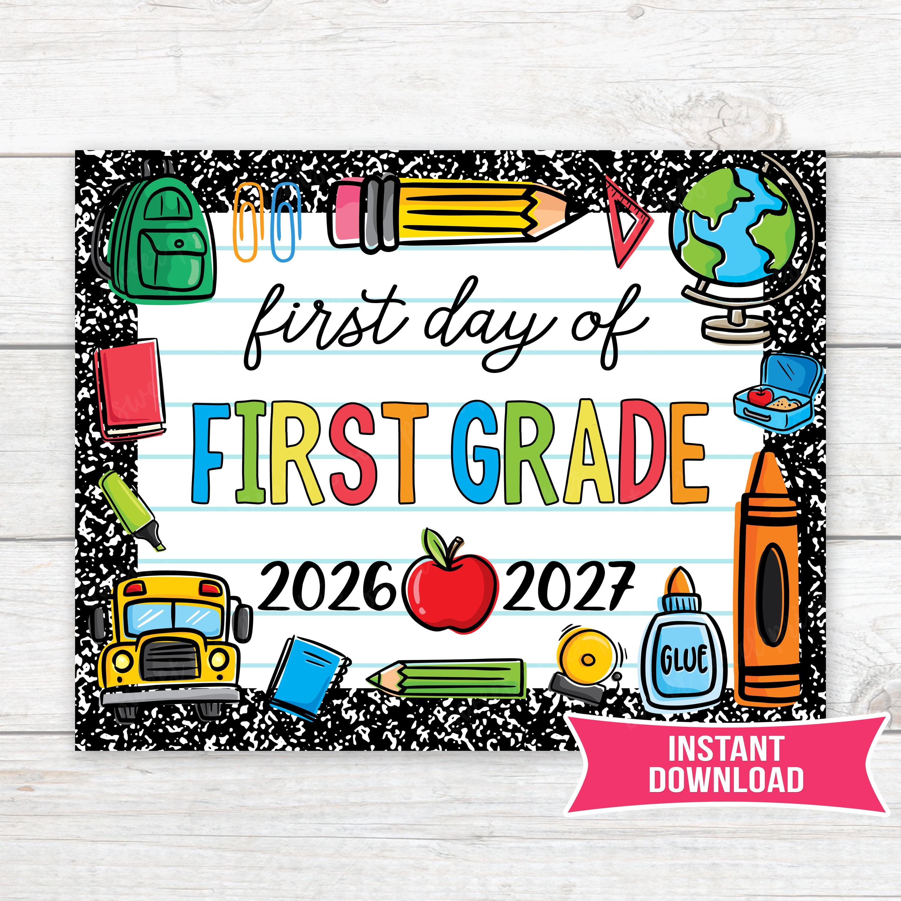 First Day of 1st Grade Sign | Back to School Chalkboard Photo Prop ...