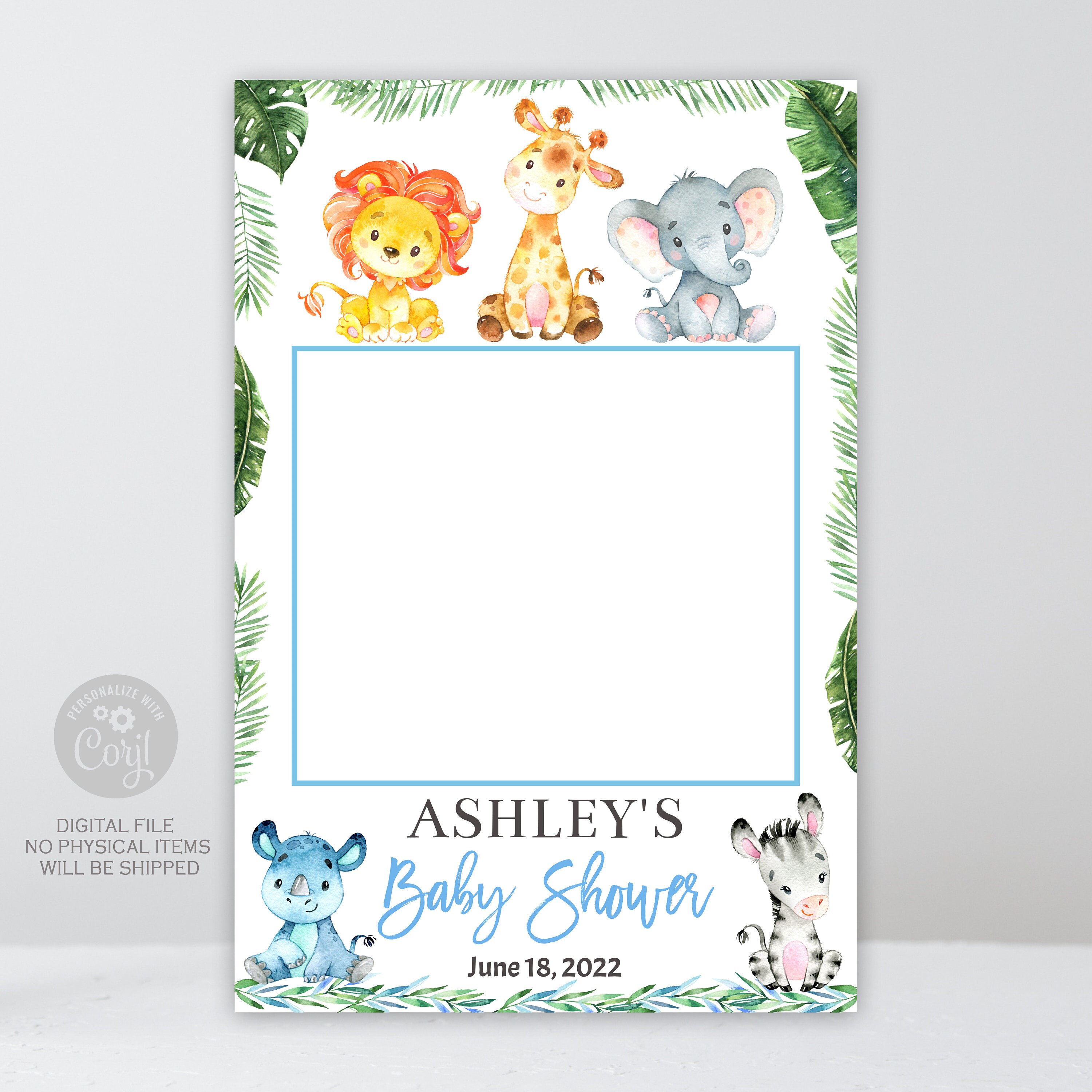 Child mirror with safari themed frame 20FMR006