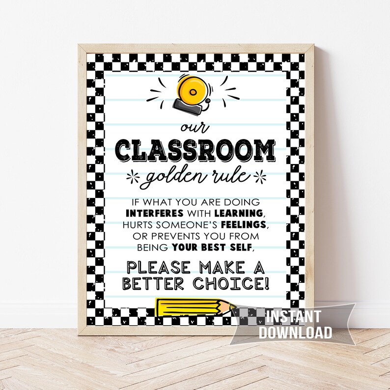 Classroom Golden Rules Sign | Teacher Wall Art | Our Class Decor ...