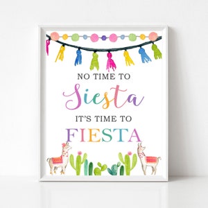No time to siesta it&#39;s time to fiesta sign, Mexican sign, Fiesta sign, Mexican decoration, No time to siesta sign, Printable sign, FC6