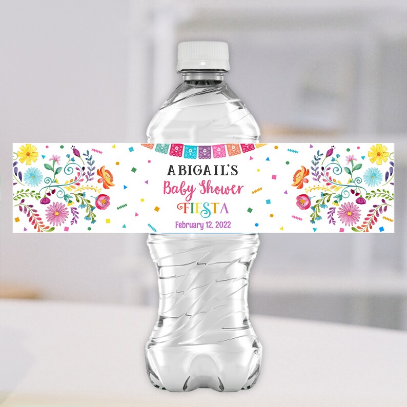 Fiesta Water Bottle Labels EDITABLE Fiesta Baby Shower Bottle - Etsy