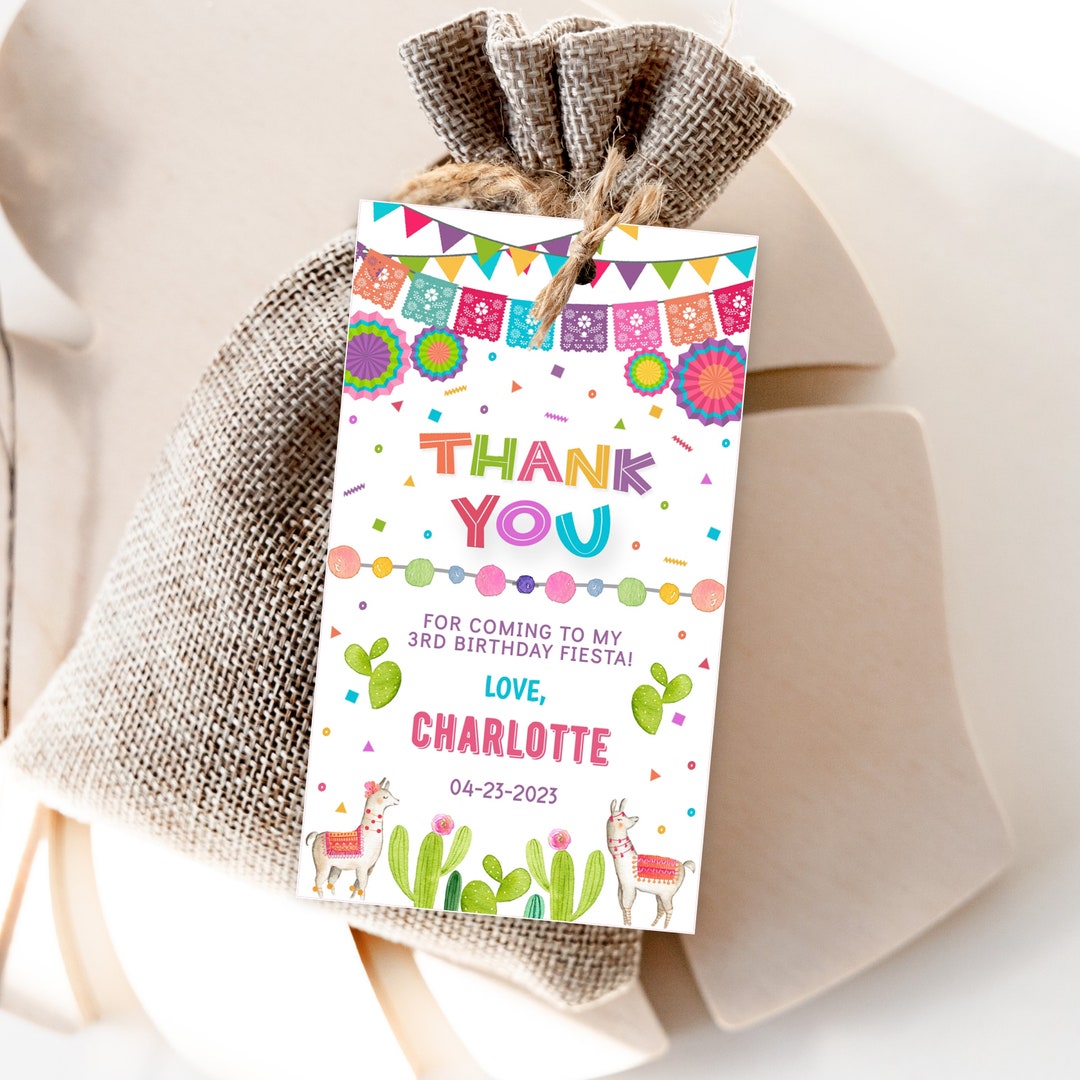 Fiesta Favor Tags, EDITABLE Fiesta Birthday Favor Tags, Fiesta Thank ...