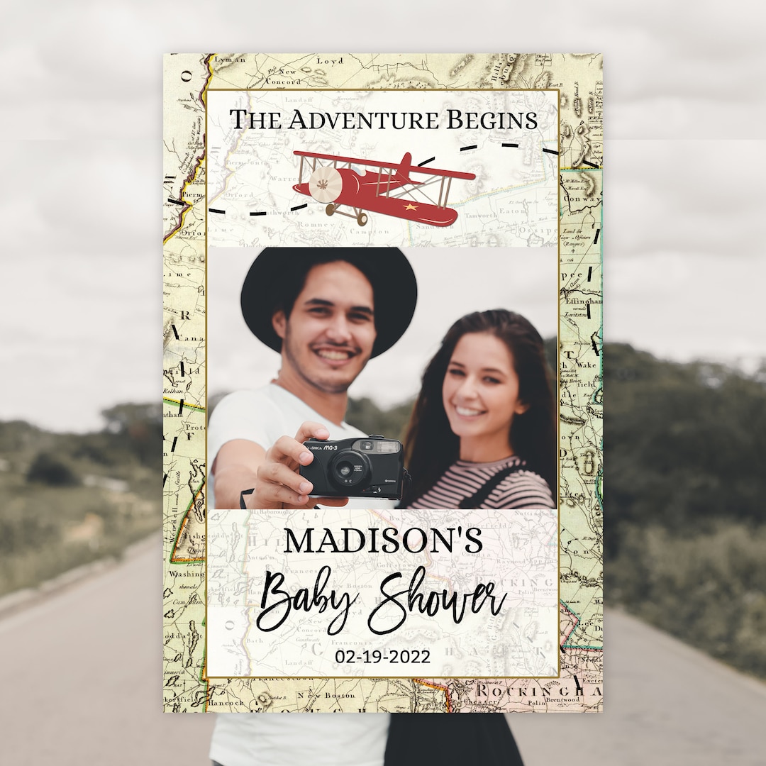 Travel Photo Booth Prop, EDITABLE Traveling Selfie Frame, Photo Prop