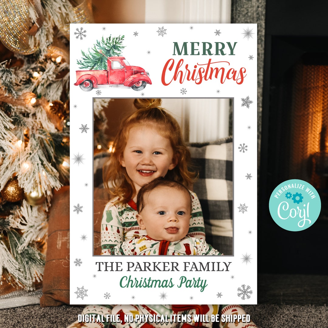 Weihnachten Photo Booth Prop EDITIERBAR Schneeflocke Selfie Etsy.de