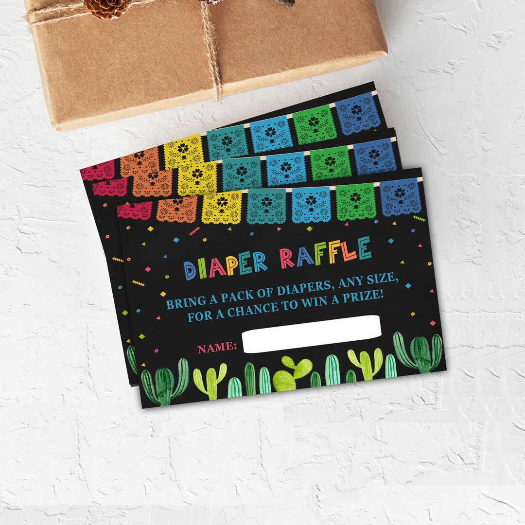 Fiesta Diaper Raffle Tickets, Diaper Raffle Insert Cards, Mexican ...