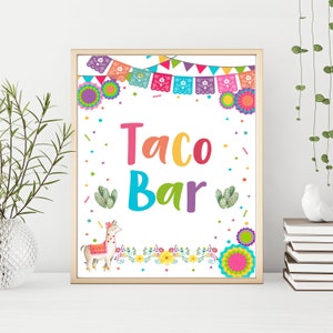 Taco Bar Signs, Fiesta baby shower, Printable baby shower games, Mexican theme Baby shower printable games, INSTANT DOWNLOAD, FM1