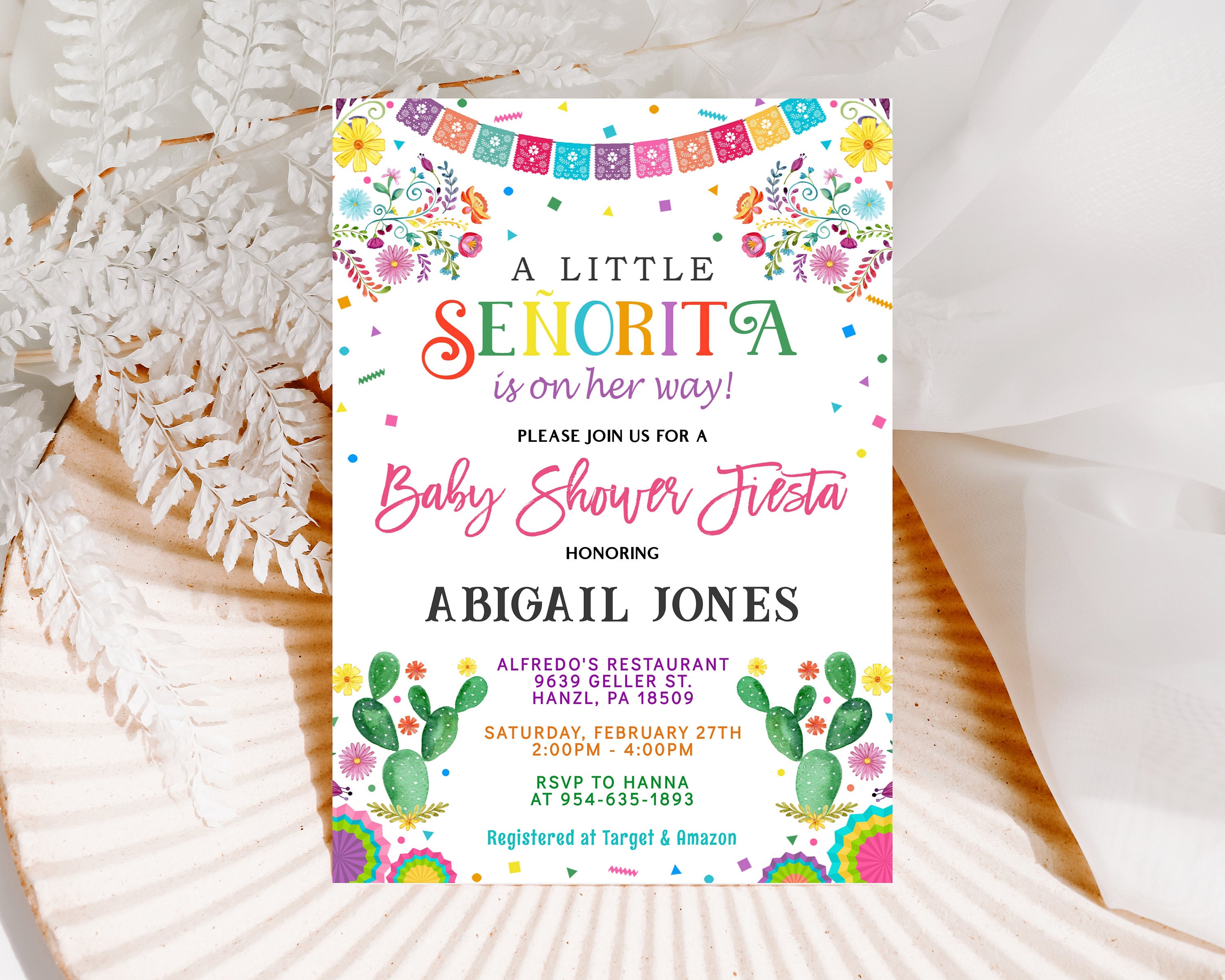 Little senorita sale baby shower invitations