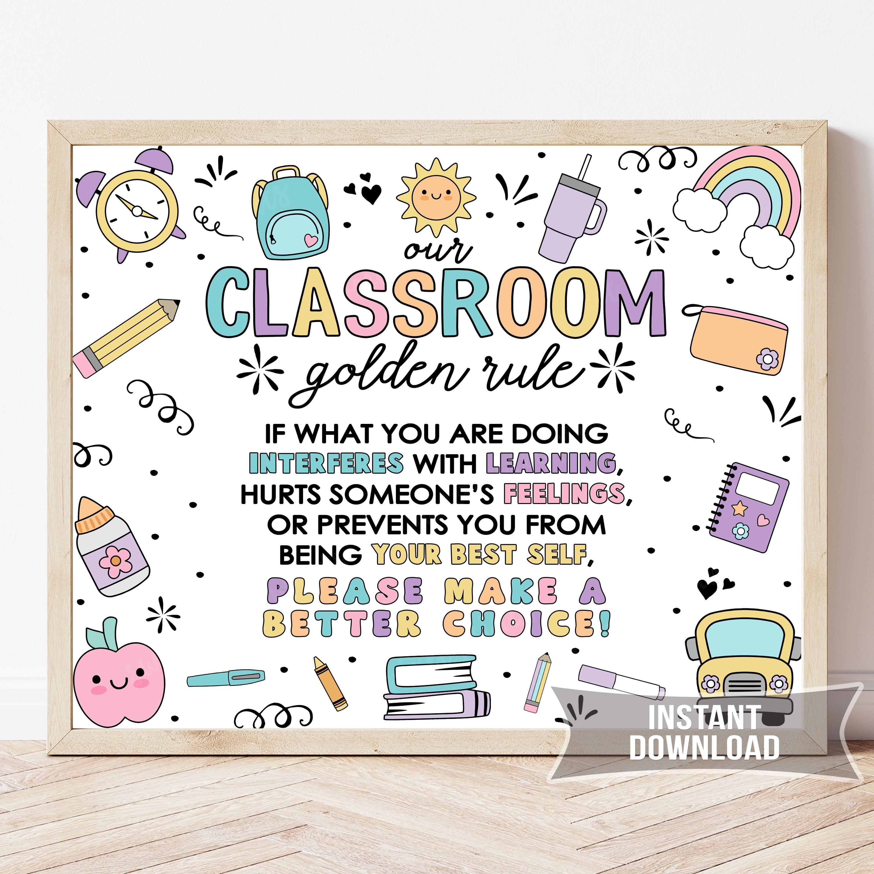 Golden Rules Header Classroom Golden Rules Sign | Teacher Wall Art | Our Class Decor ...
