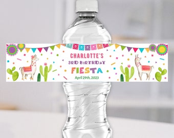 Fiesta Wasserflaschenetiketten, EDITIERBARE Fiesta Geburtstagsflaschenetikett, Wasseretikett, druckbare Etiketten, digitale Datei, INSTANT DOWNLOAD, FM3