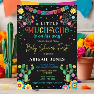 A Little Muchacho Baby Shower Invitation | Editable Fiesta Printable Invite | FS2