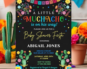 A Little Muchacho Baby Shower Invitation | Editable Fiesta Printable Invite | FS2