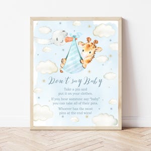 Don&#39;t Say Baby Spiel Zeichen, Giraffe & Storch Druckbare Babyparty Aktivität Zeichen, Instant Download Dekor, BG1
