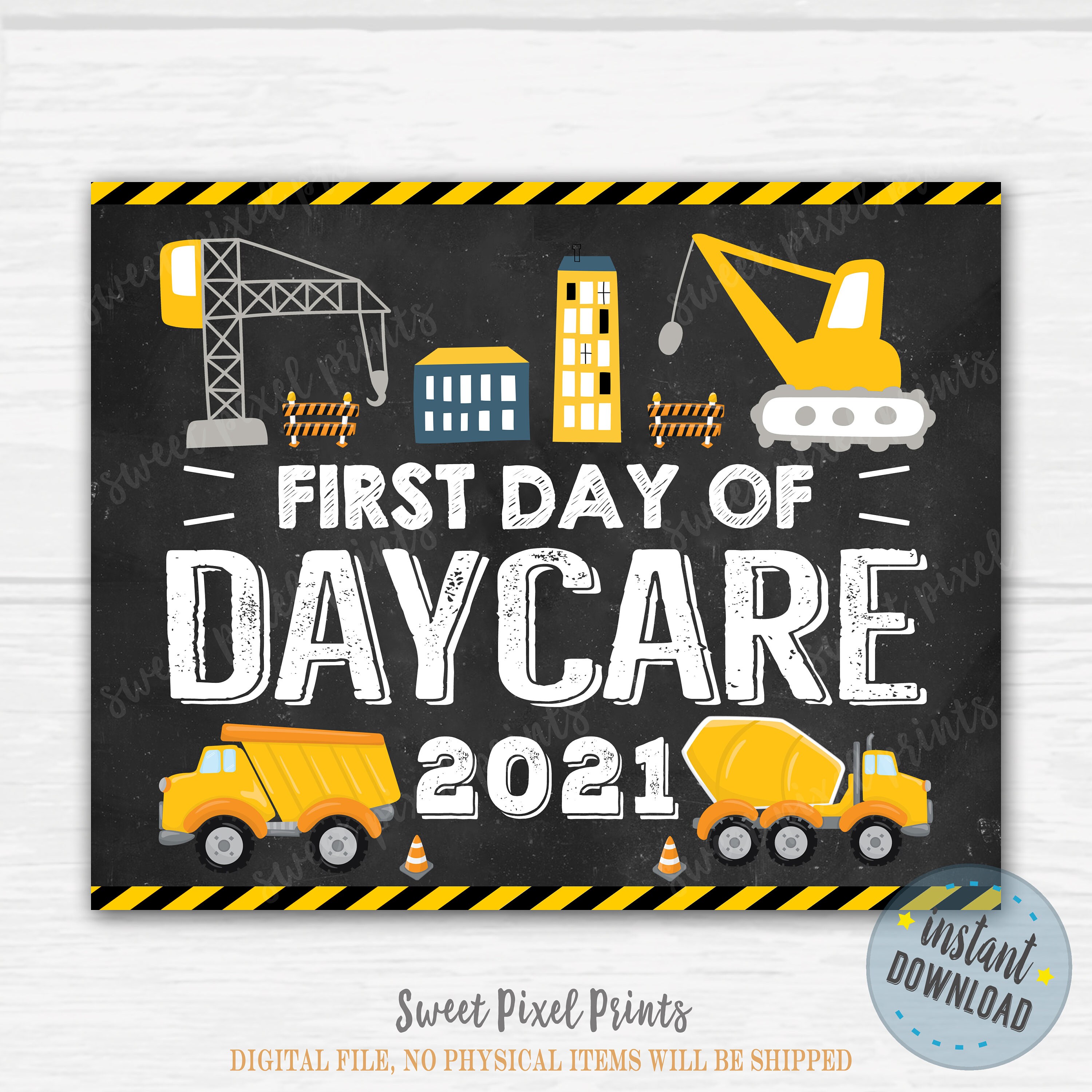 Bau erster Tag der Kita Schild 1. Schultagsschild Tafel Etsy