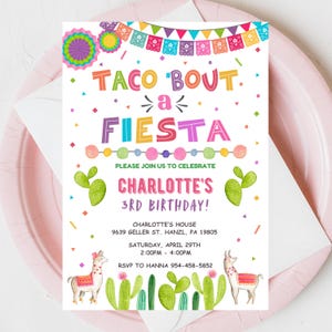 Taco 'Bout a Party Invitation, invitation d'anniversaire Fiesta MODIFIABLE, Taco Bout a Fiesta, invitation d'anniversaire mexicaine, téléchargement immédiat FM3