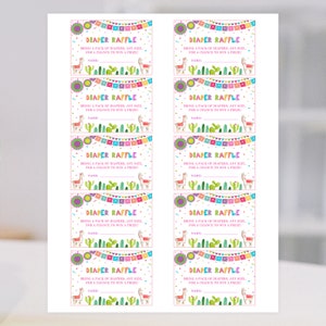 Fiesta Diaper Raffle Tickets, Diaper Raffle Insert Cards, Mexican ...