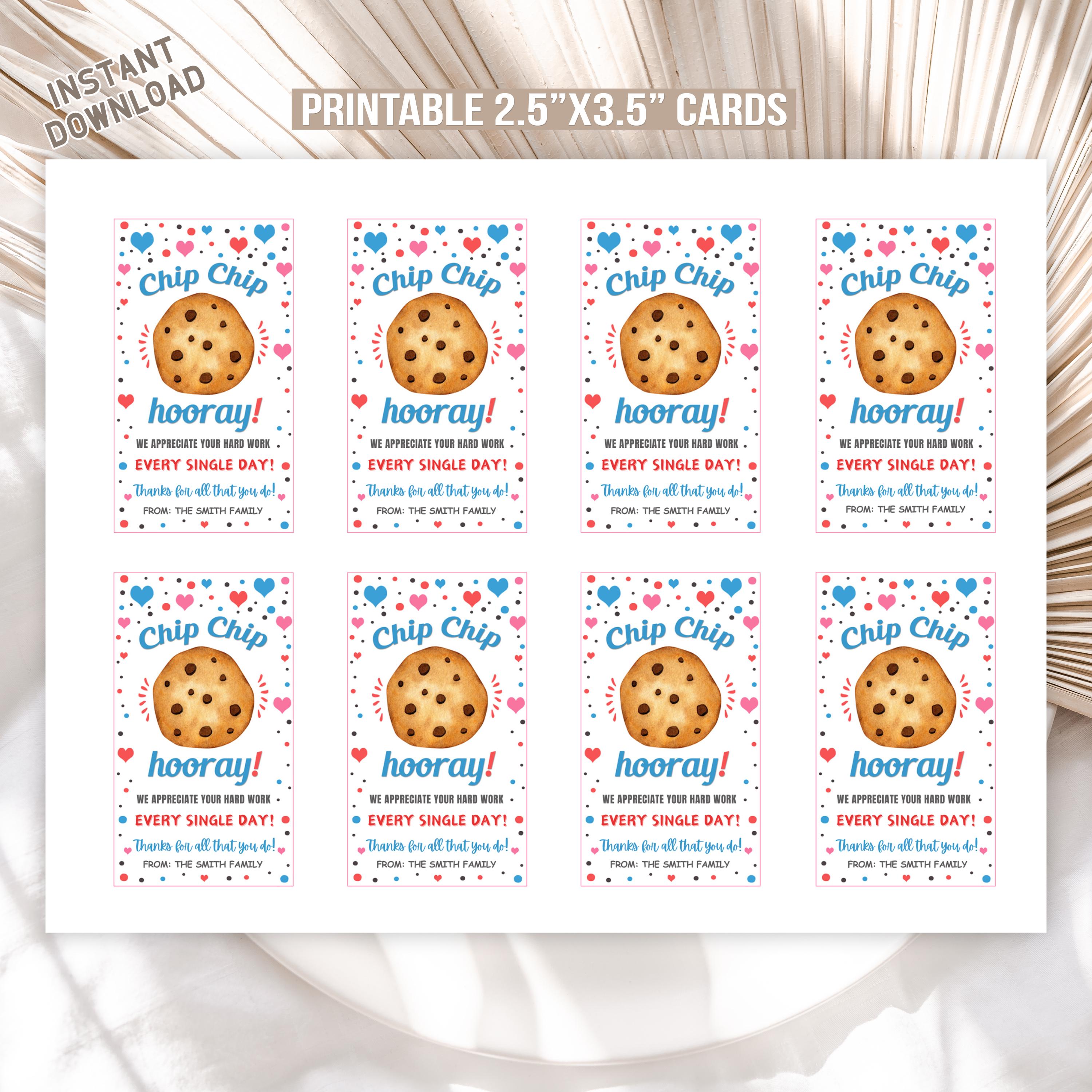 Editable Valentine’s Day Cookie Gift Tags, Co-worker Printable Tag, V27 ...