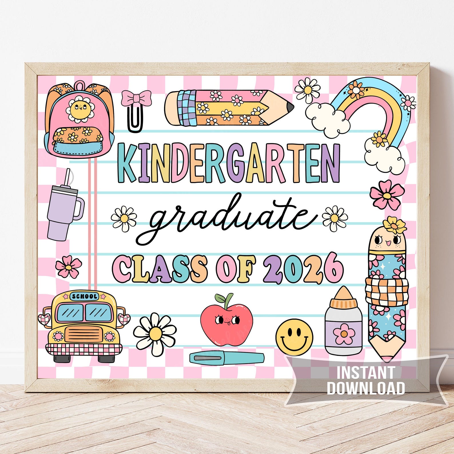 Kinder Graduation Sign Kindergarten Graduation Sign Printable | Chalkboard Photo Prop ...