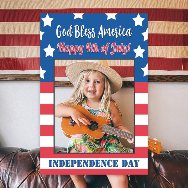 4th of July Photo Booth Prop, American selfie frame, 4 July photo prop, America photo frame, Printable photo booth prop, DIGITAL PRINTABLE