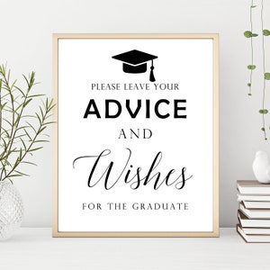 Gradationsschild Hinweise und Wünsche für das Graduiertenschild Abschlusszeichen Moderne Abschlussschilder PRINTABLE Schild Sofortiger Download GBW
