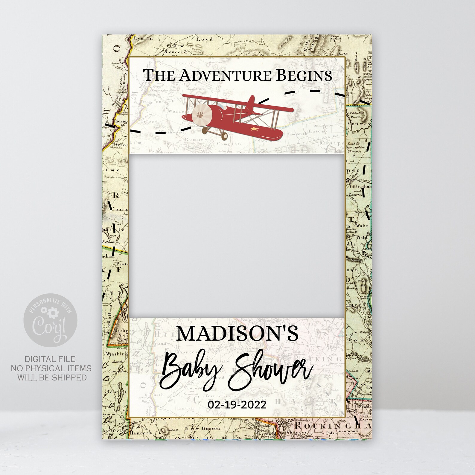 Travel Photo Booth Prop EDITABLE Traveling Selfie Frame Etsy