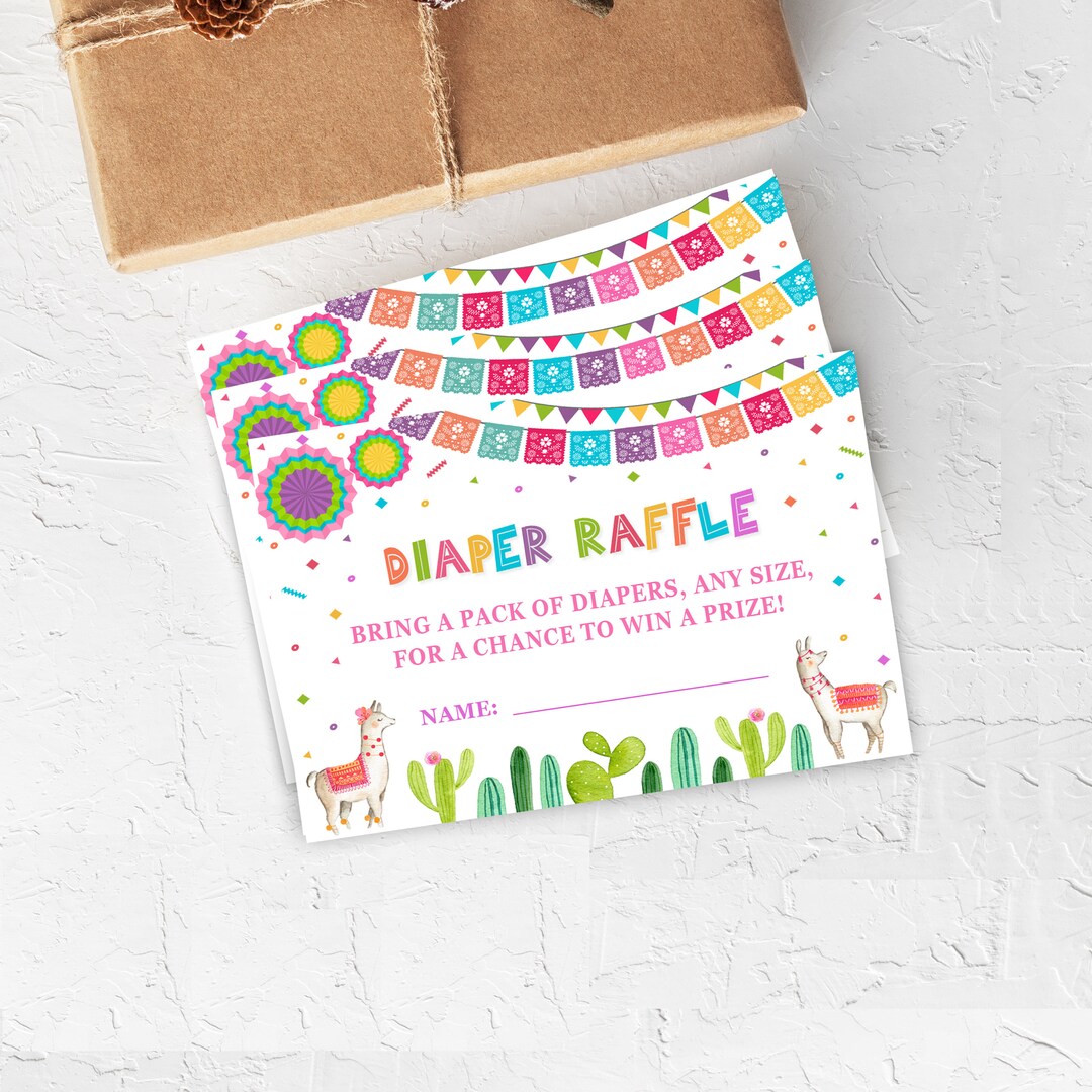 Fiesta Diaper Raffle Tickets, Diaper Raffle Insert Cards, Mexican ...