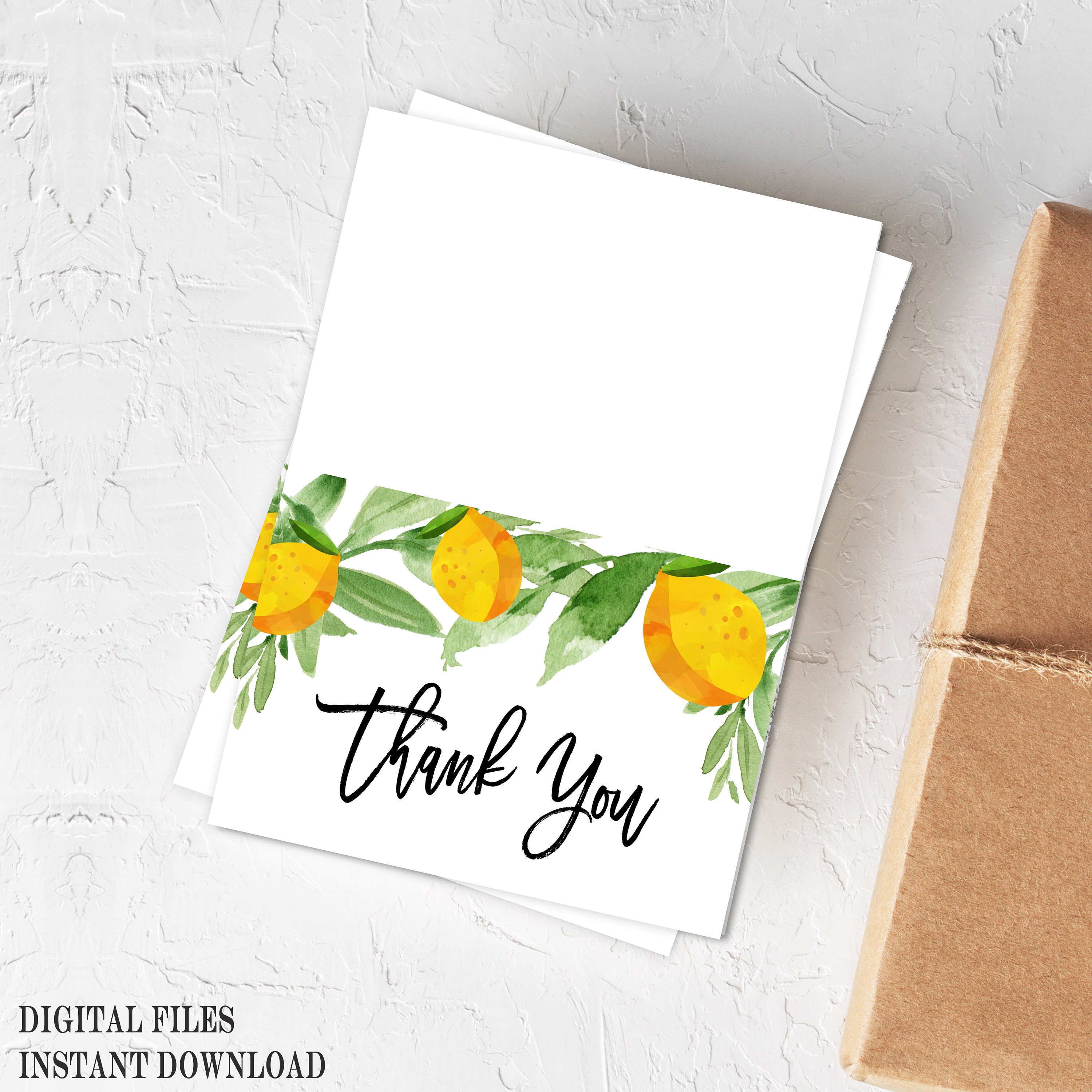 Lemon Thank You Card Lemon Baby Shower Thank You Cards Baby Etsy