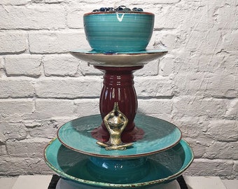 Garden Tabletop Fountain | Turquoise Tower