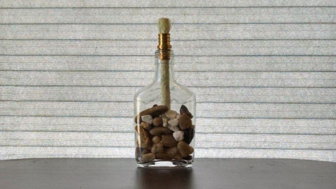 Flask Style Small Liquor Bottle Tiki Torch Outdoor Summer Etsy