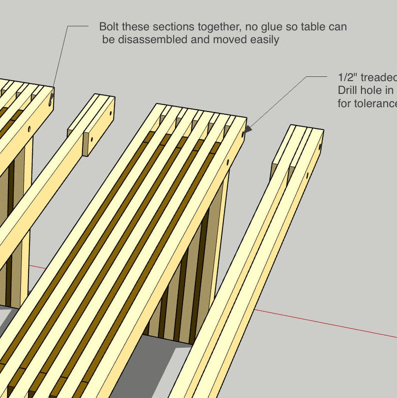 Simple Picnic Table Plans 2x4 Outdoor Furniture DIY Easy to Etsy