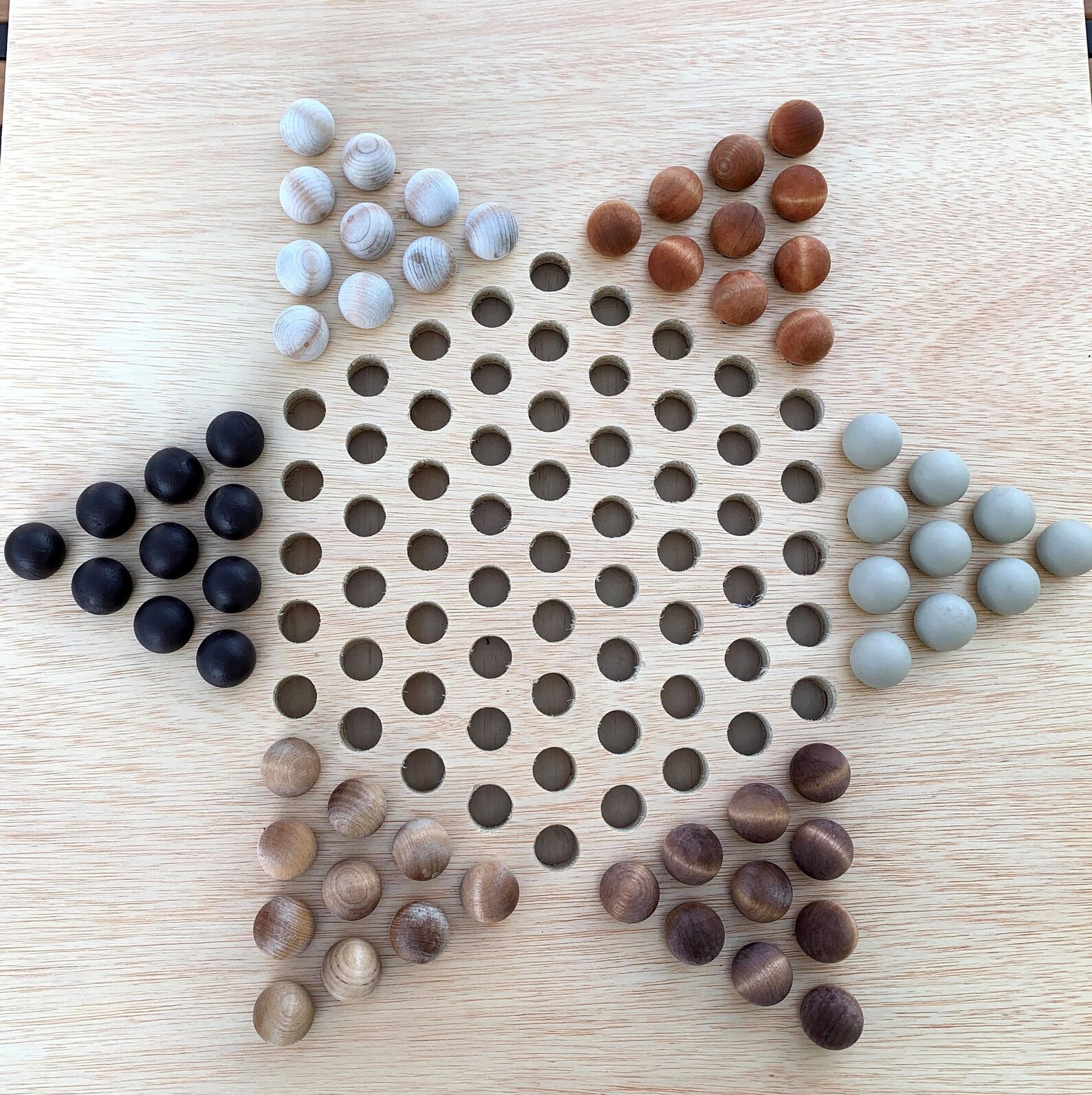 Chinese Checkers Board Plans DIY, Plywood, Wood Marbles, Stain