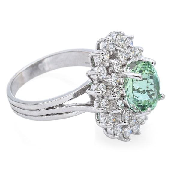 Estate 18K White Gold 4.30 Ct Paraiba Tourmaline … - image 3