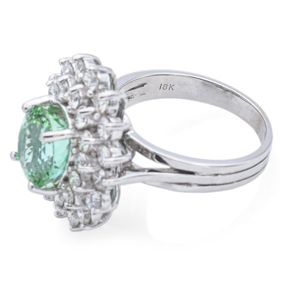 Estate 18K White Gold 4.30 Ct Paraiba Tourmaline … - image 5