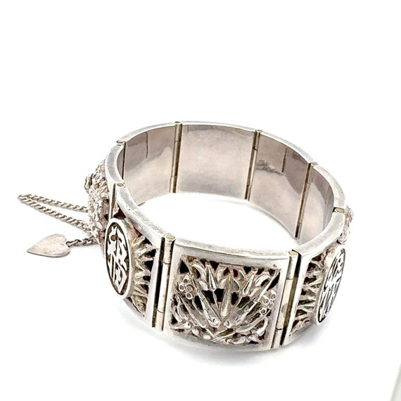 Vintage Pure Silver Chinese Bracelet - image 4