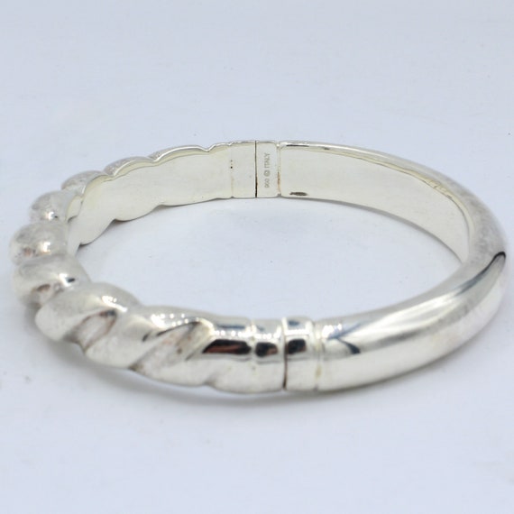 Italian Twisted Bangle Bracelet in Fine .950 Silv… - image 4