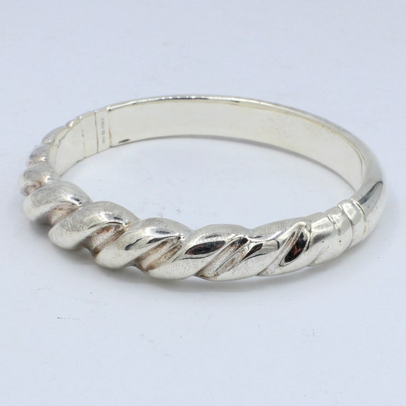 Italian Twisted Bangle Bracelet in Fine .950 Silv… - image 2