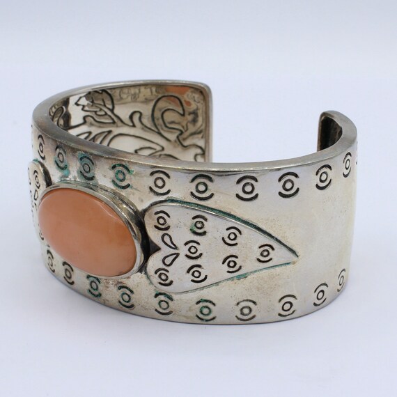 Pink Chalcedony Cuff Bracelet in Sterling Silver - image 2