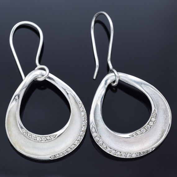 IPPOLITA Sterling Silver Diamond Dangle Pear Earr… - image 1