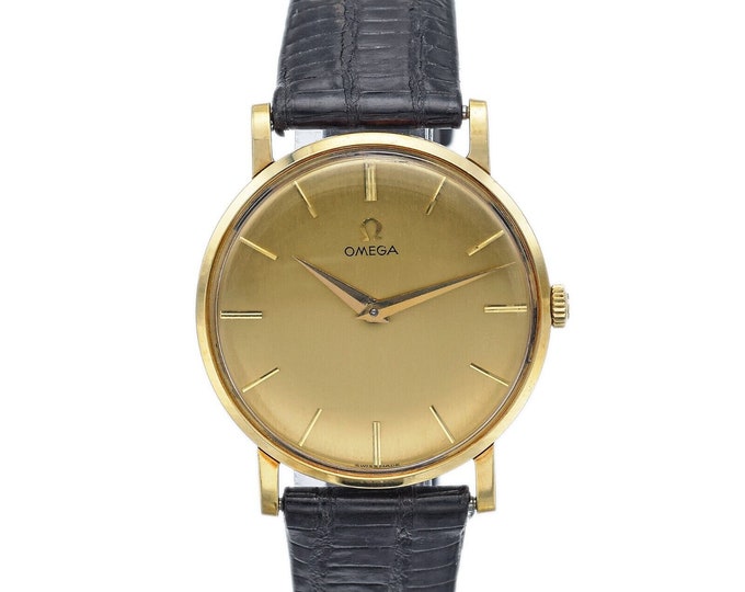 Vintage 1958 Omega 18K Gold Cal. 511 Hand Wind Men's 33 Mm Watch Ref ...