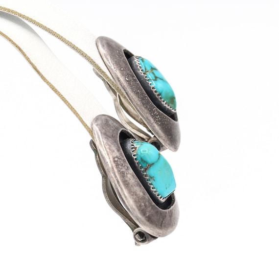 Vintage Navajo LO Signed Sterling Silver Turquois… - image 8