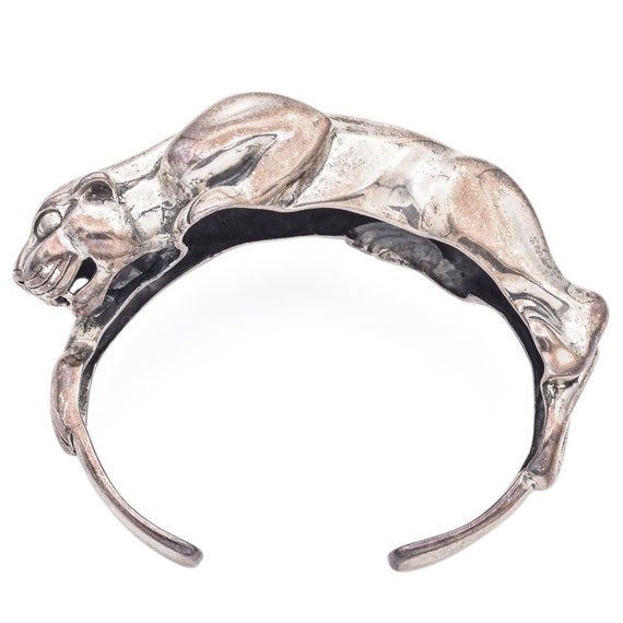 Vintage Kabana Sterling Silver Panther Cuff Bracel