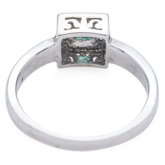 EFFY BITA 14K White Gold Emerald & Diamond Ring S… - image 5