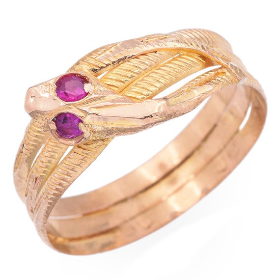 Vintage ruby snake ring - Gem