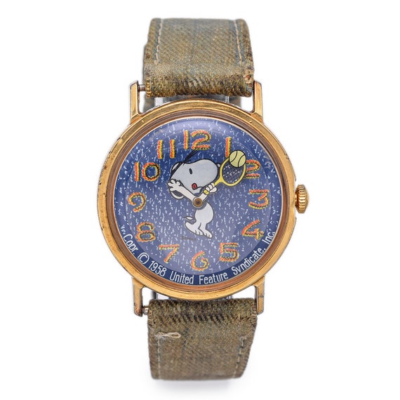 Vintage 1958 Snoopy Tennis Denim Dial Original Strap … - Gem