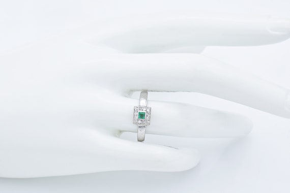 EFFY BITA 14K White Gold Emerald & Diamond Ring S… - image 7