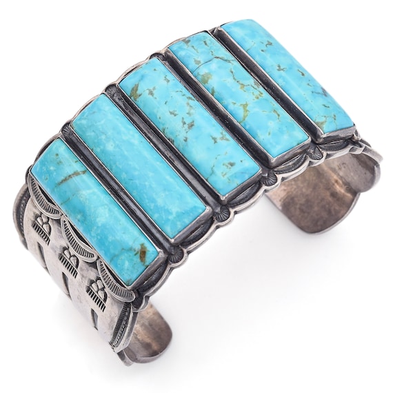 Gary Reeves Sterling Silver Turquoise Wide Cuff Br